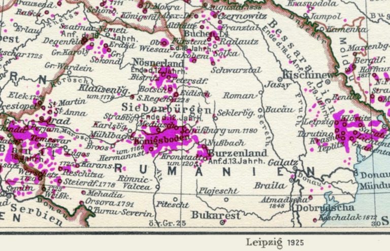 Kaart van de Zevenburger Saksen